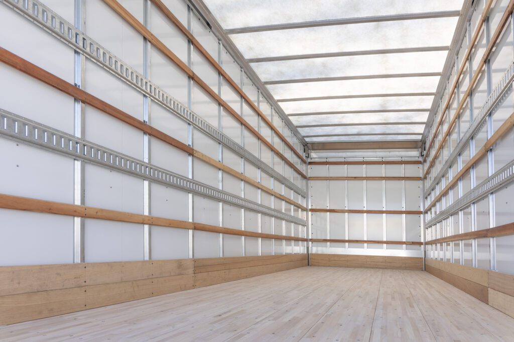 interior of Kentucky Plate Body white truck